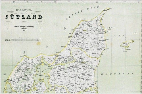 Landkarte jütland jylland - jütland,