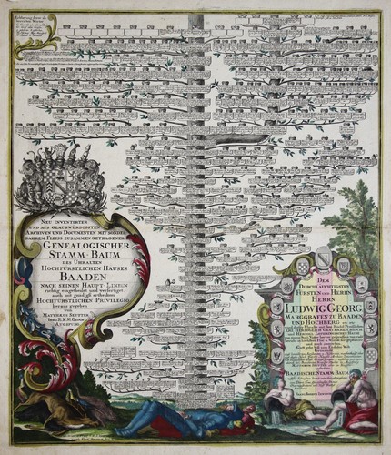 Genealogische karten baden - karten,